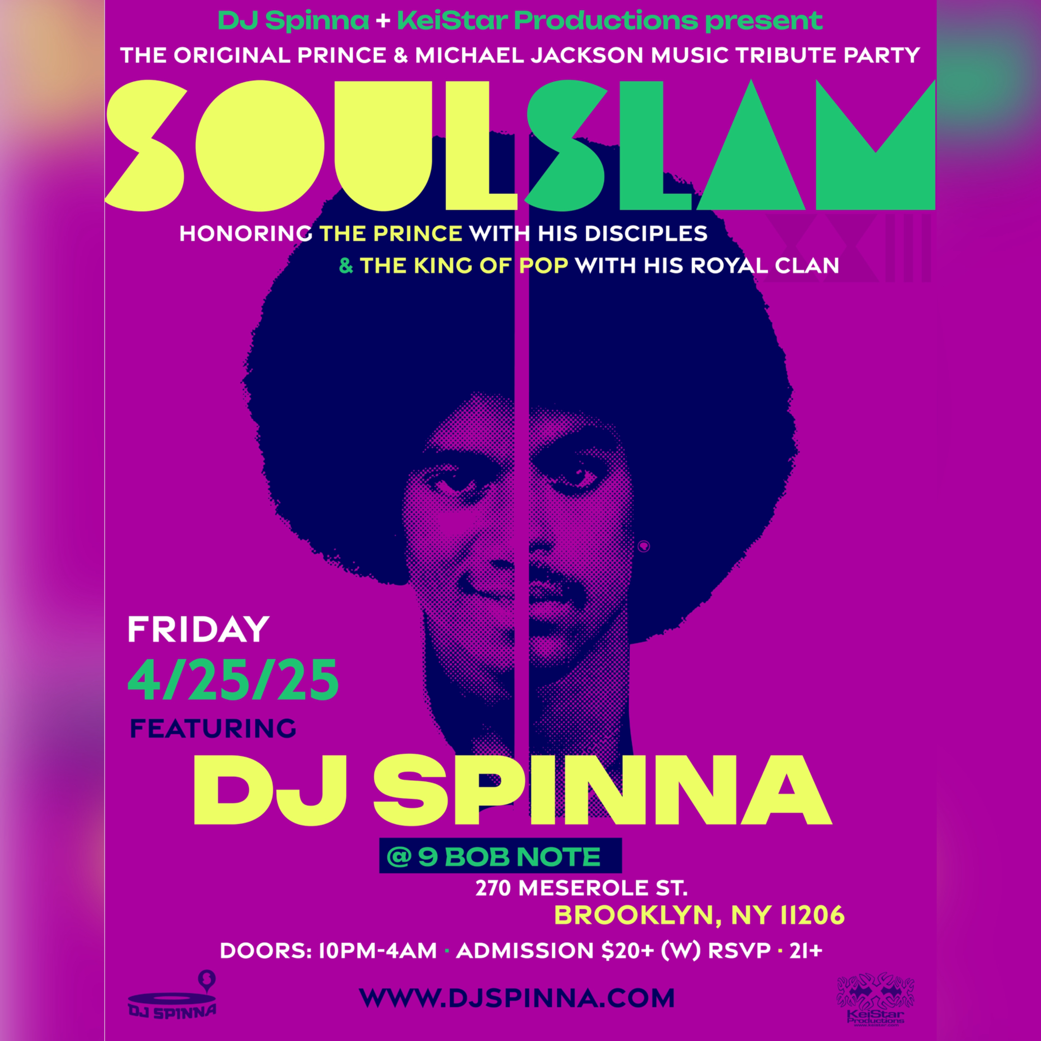 DJ SPINNA's *SOUL SLAM - PRINCE & MICHAEL JACKSON* Music Tribute